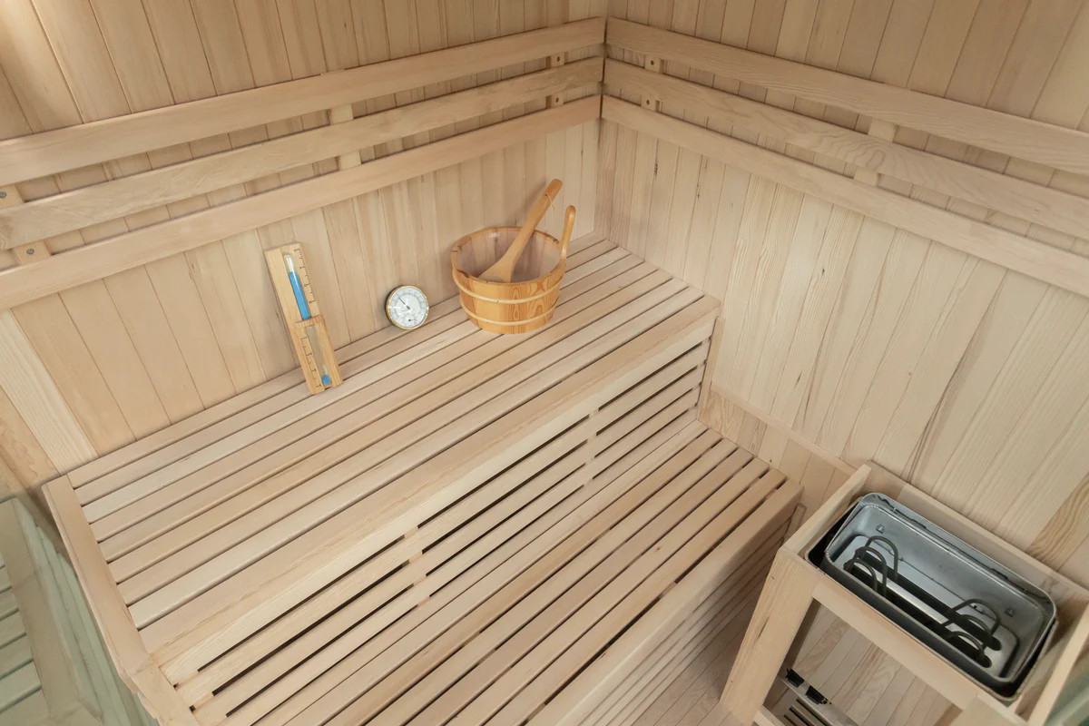 Traditional saunas deliver a higher, ambient heat that warms the body from the outside in.