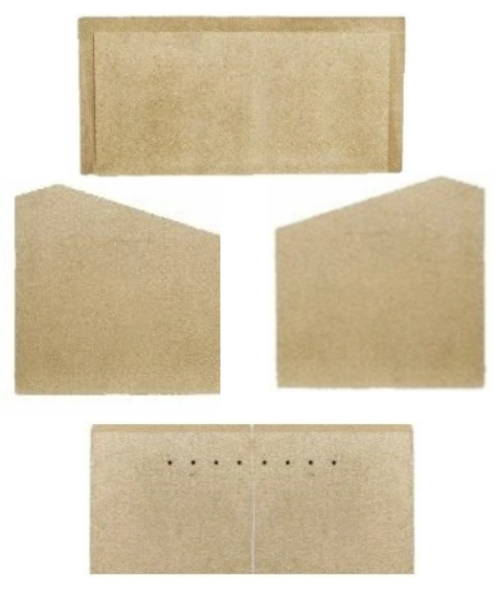 Complete set of vermiculite board shaped to suit a 600i Set includes 2 sides 1 back and 1 top baffle