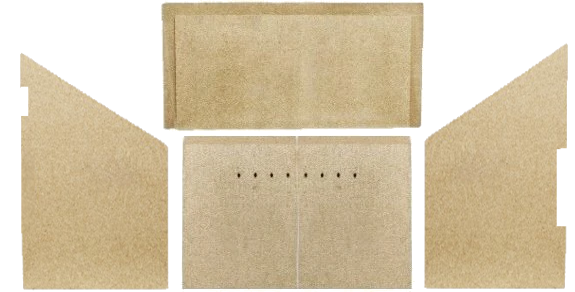 Complete set of vermiculite board shaped to suit a Boru Fiachra Set includes 2 sides 1 back and 1 top baffle
