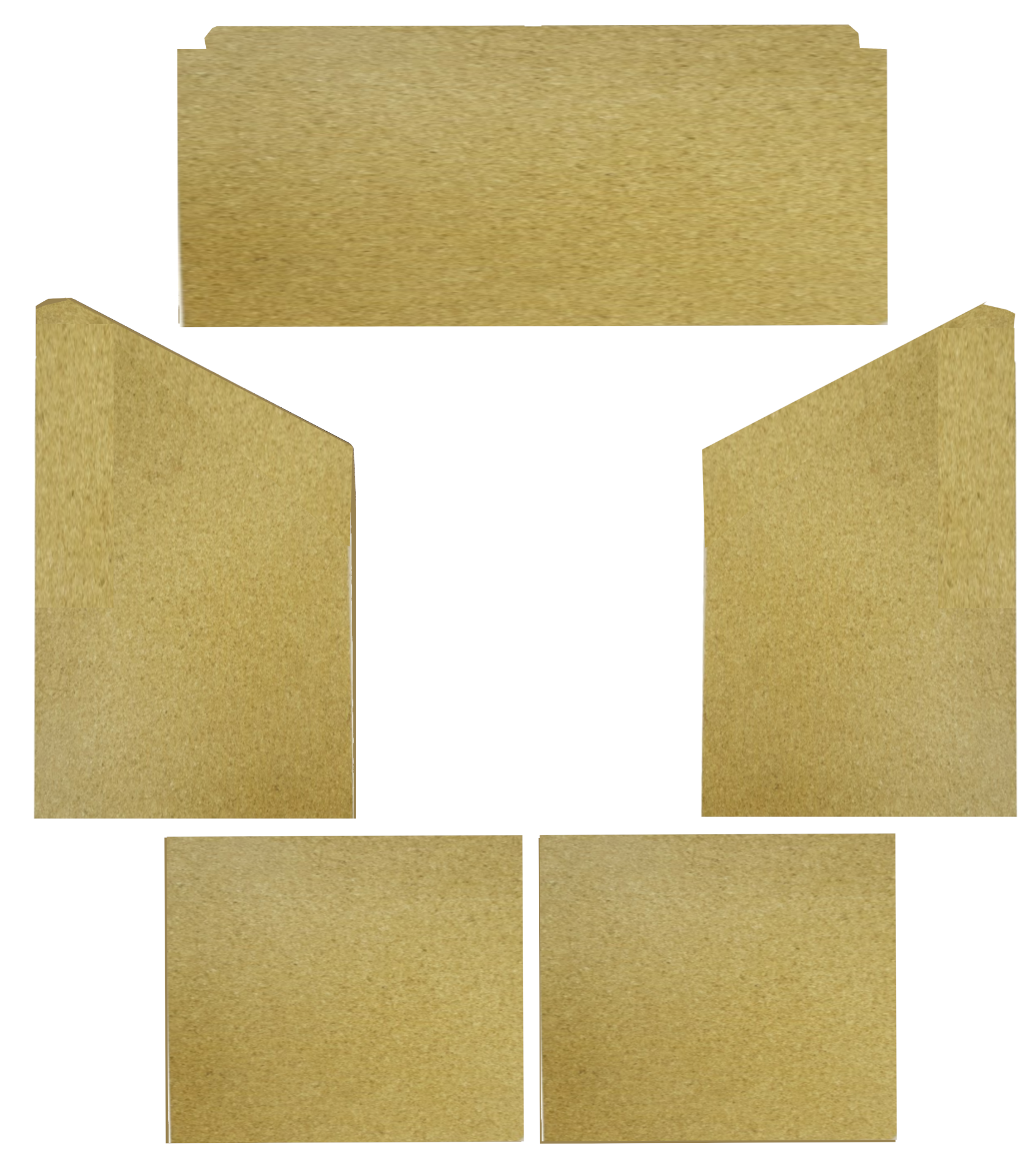 Full set of bricks for a Hamco Verona Stove. Set includes: 2 x Side Bricks 1 x Back Brick (Split in2) 1 x Baffle Brick (Top Brick)